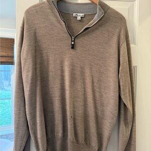 Peter Millar Cream Zip Up Sweater